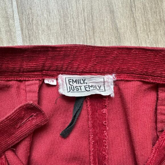 Women's Vintage Red Wide Leg Bell Bottom Flare Pants High Waist Corduroy W24 - Picture 5 of 11